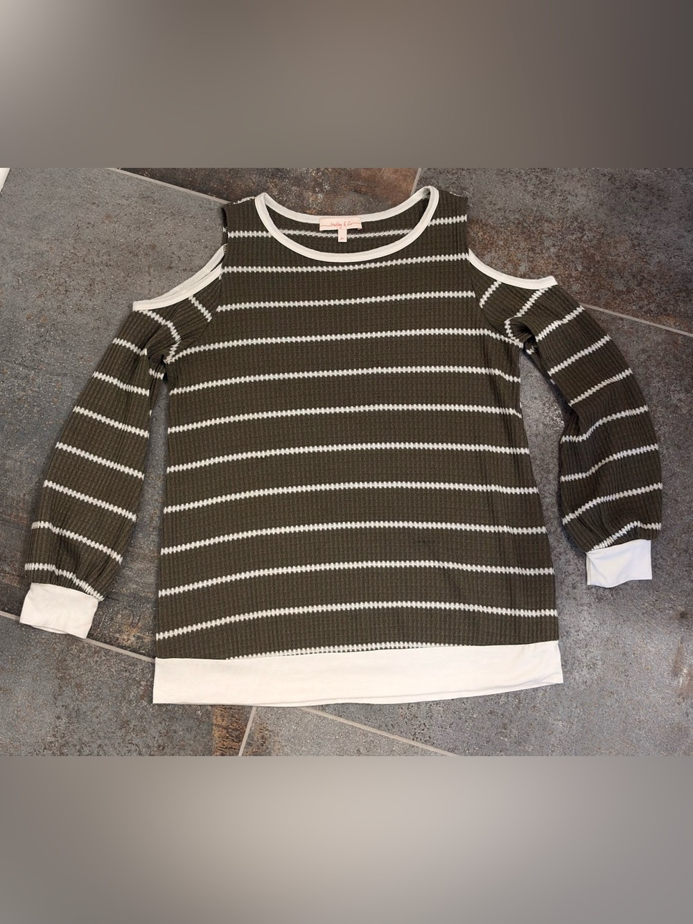 Cold-Shoulder Striped Knit Top
